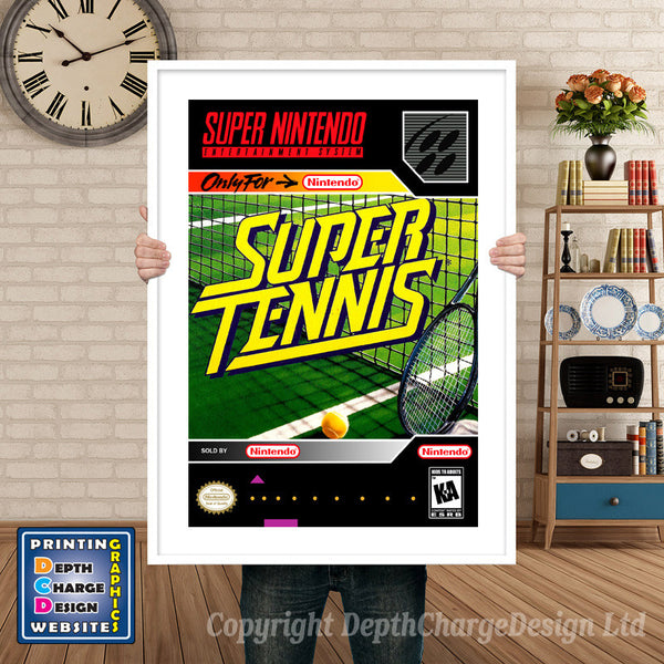 Super Tennis Super Nintendo Game Inspired Theme Retro Gaming Poster