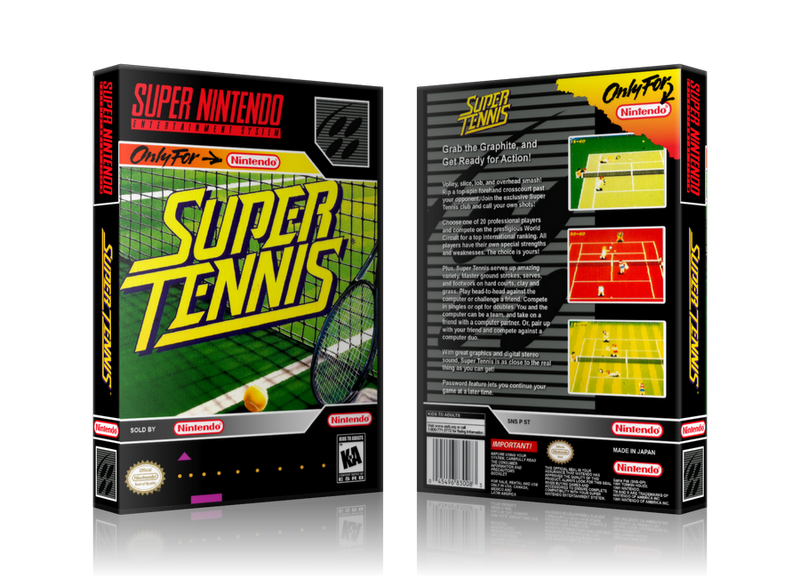 Super Tennis Replacement Nintendo SNES Game Case Or Cover