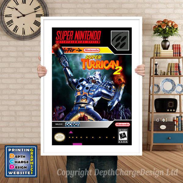 Super Turrican 2 Super Nintendo Game Inspired Theme Retro Gaming Poster