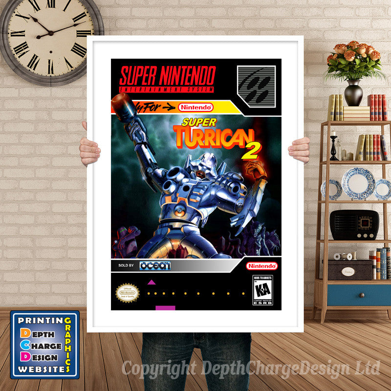 Super Turrican 2 Super Nintendo GAME INSPIRED THEME Retro Gaming Poster A4 A3 A2 Or A1