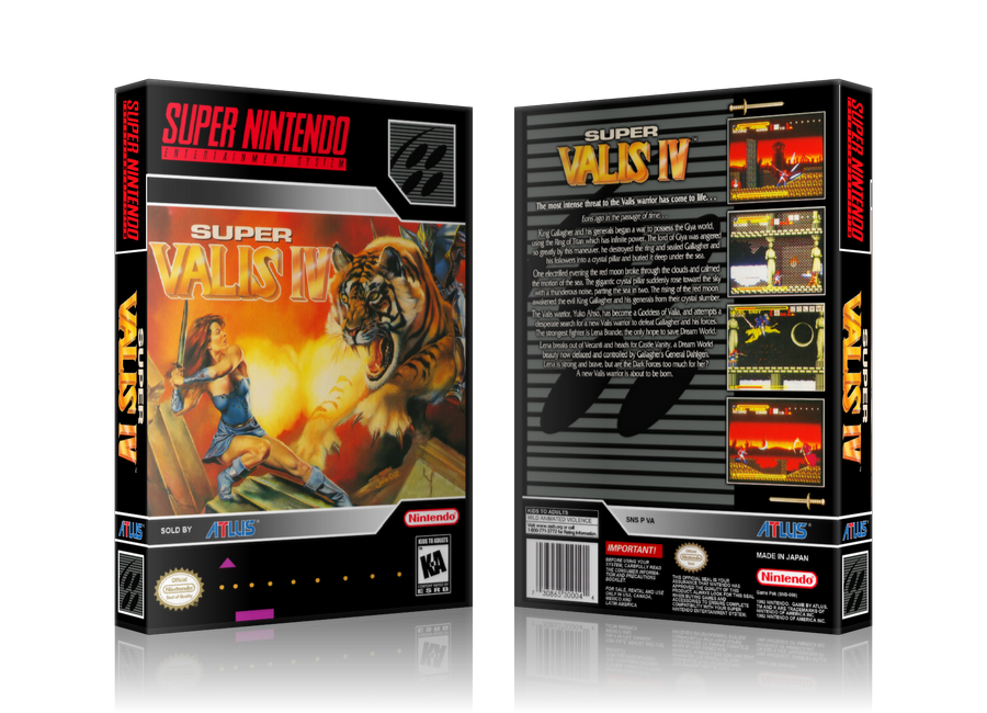 Super Valis IV Replacement Nintendo SNES Game Case Or Cover – SNES Replacement Game case product image 1