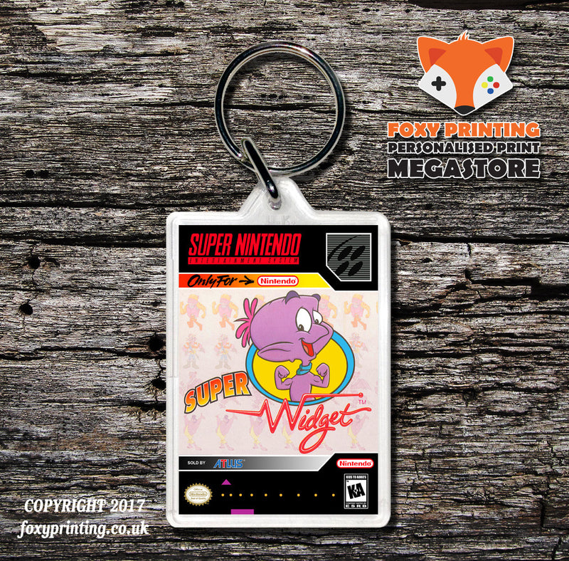 Super Widget Game Inspired Retro Gaming Keyring