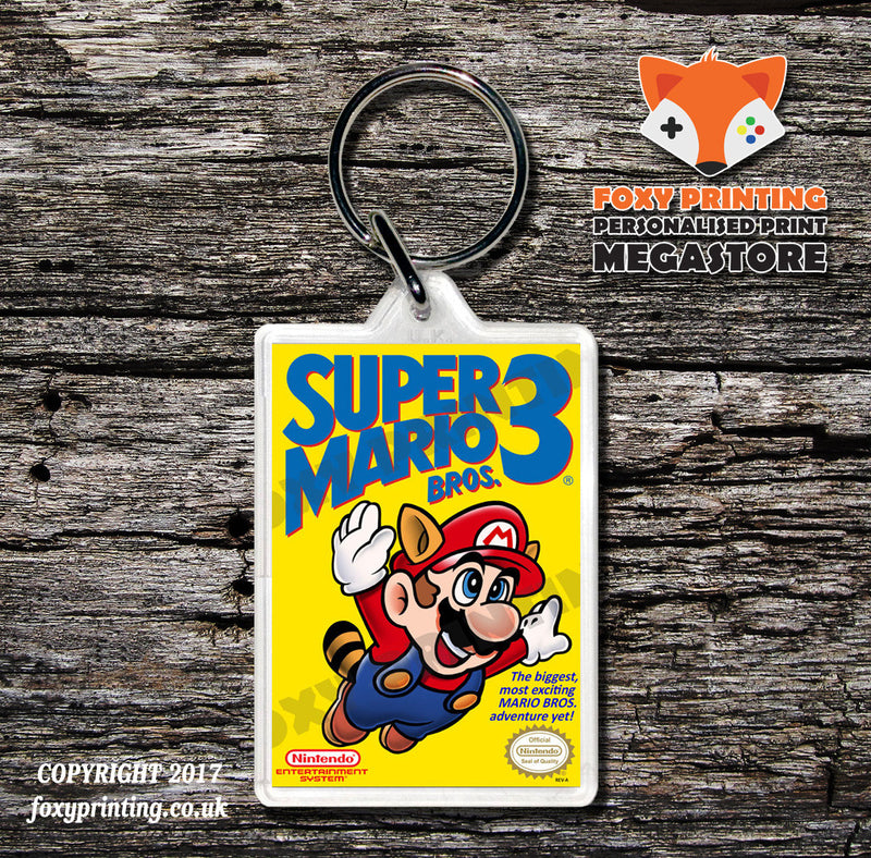 Super Mariobros2 Retro NES Game Cover Art Gaming Keyring