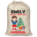 PERSONALISED Cartoon Inspired Super Hero Super Girly EMILY - XL Children's Christmas Santa Sack CUSTOMISE Present