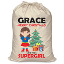 PERSONALISED Cartoon Inspired Super Hero Super Girly GRACE - XL Children's Christmas Santa Sack CUSTOMISE Present