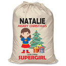 PERSONALISED Cartoon Inspired Super Hero Super Girly NATALIE - XL Children's Christmas Santa Sack CUSTOMISE Present