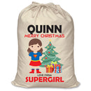 PERSONALISED Cartoon Inspired Super Hero Super Girly QUINN - XL Children's Christmas Santa Sack CUSTOMISE Present
