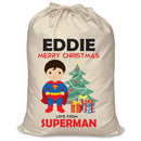 PERSONALISED Cartoon Inspired Super Hero Super Boy EDDIE - XL Children's Christmas Santa Sack CUSTOMISE Present