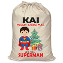 PERSONALISED Cartoon Inspired Super Hero Super Boy KAI - XL Children's Christmas Santa Sack CUSTOMISE Present
