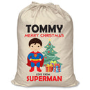 PERSONALISED Cartoon Inspired Super Hero Super Boy TOMMY - XL Children's Christmas Santa Sack CUSTOMISE Present