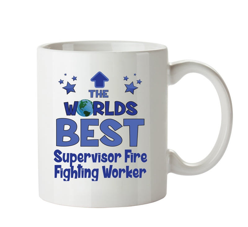 Worlds Best Supervisor Fire Fighting Worker Mug - Novelty Funny Mug