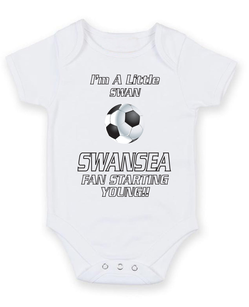 Swansea Fan Starting Football Fan Baby Grow Bodysuit