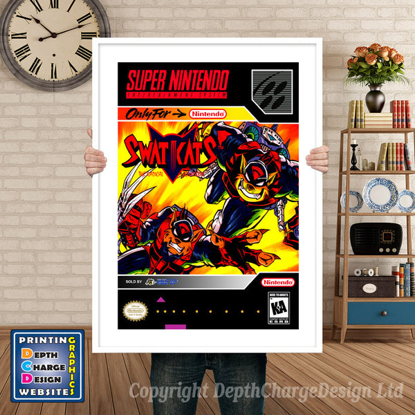 Swat Kats Super Nintendo Game Inspired Theme Retro Gaming Poster