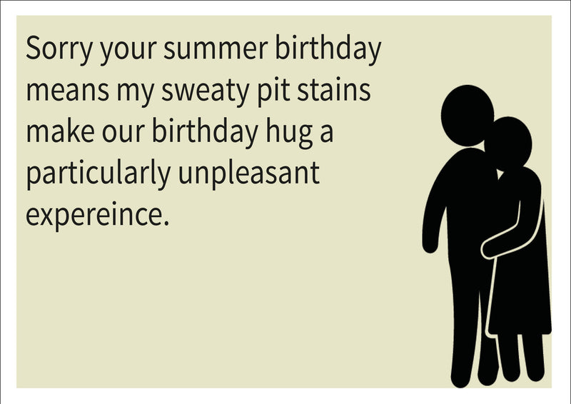 Sweaty Hug INSPIRED Adult Personalised Birthday Card Birthday Card