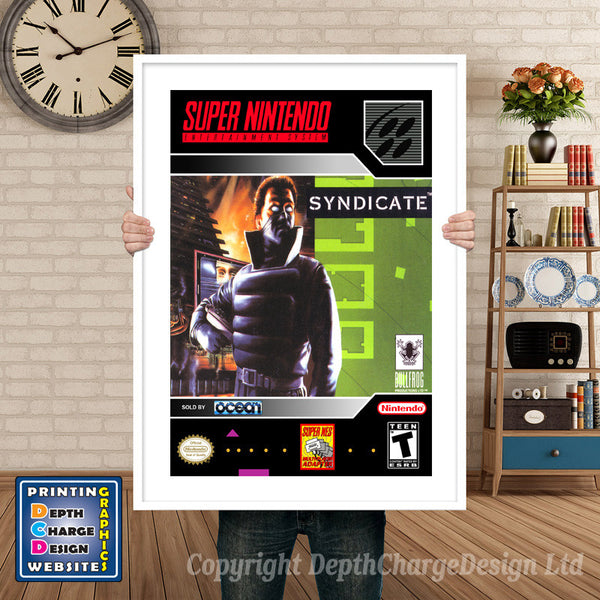 Syndicate Super Nintendo Game Inspired Theme Retro Gaming Poster
