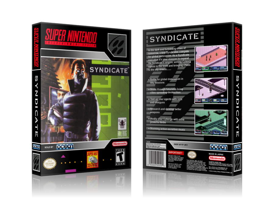 Syndicate Replacement Nintendo SNES Game Case Or Cover – SNES Replacement Game case product image 1