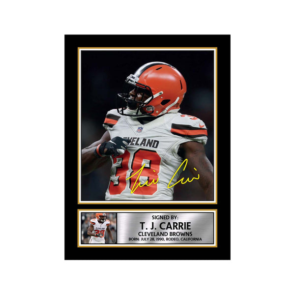 T. J. Carrie American Football Printed Signature Print