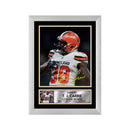 T. J. Carrie Limited Edition Football Signed Print - American Footballer