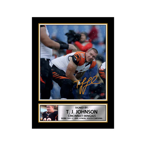 T. J. Johnson American Football Printed Signature Print