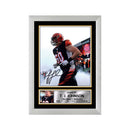 T. J. Johnson 2 Limited Edition Football Signed Print - American Footballer