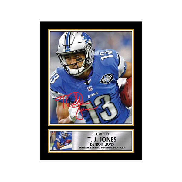 T. J. Jones American Football Printed Signature Print