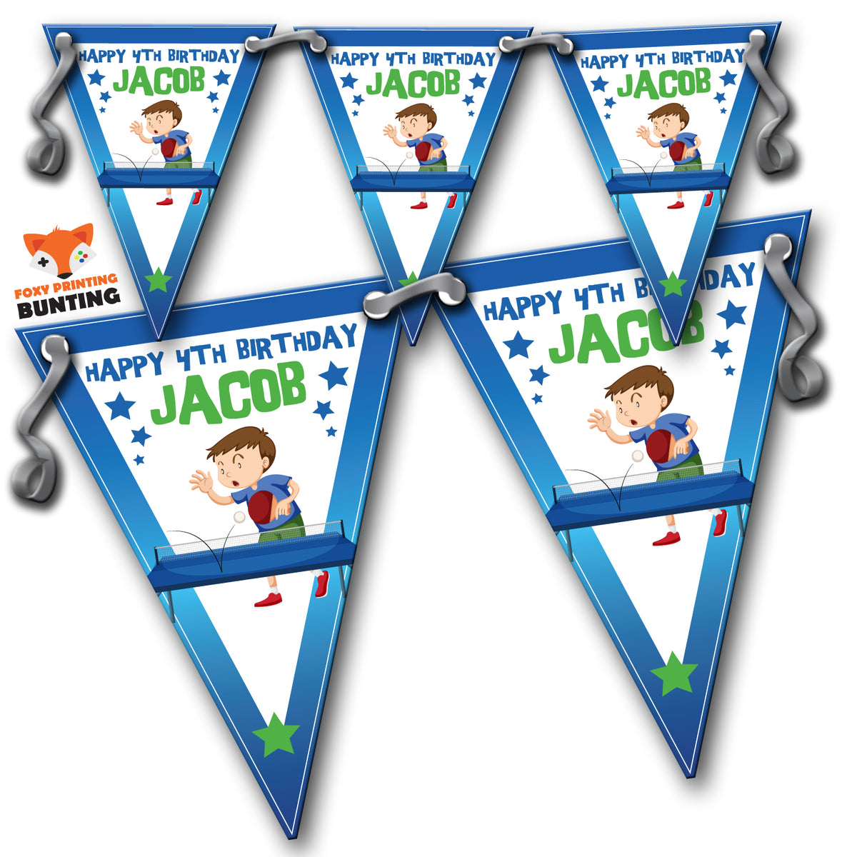 TABLE TENNIS PING PONG PARTY Bunting Premium Party Decorations  (Standard Bunting (14.8cm X 21cm)) – Table Tennis Ping Pong Party Bunting