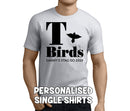 T Birds Black Custom Stag T-Shirt - Any Name - Party Tee