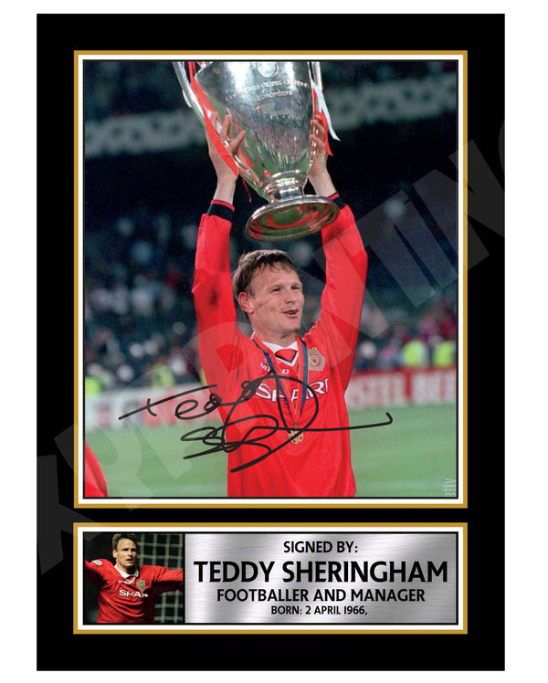 TEDDY SHERINGHAM 2 Football Player Printed Signature Print