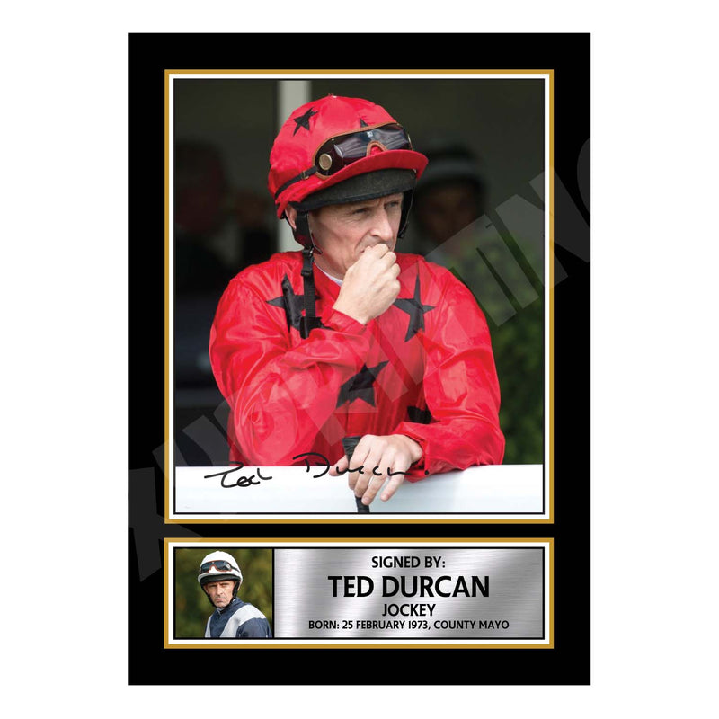 TED DURCAN Limited Edition Horse Racer Signed Print - Horse Racing