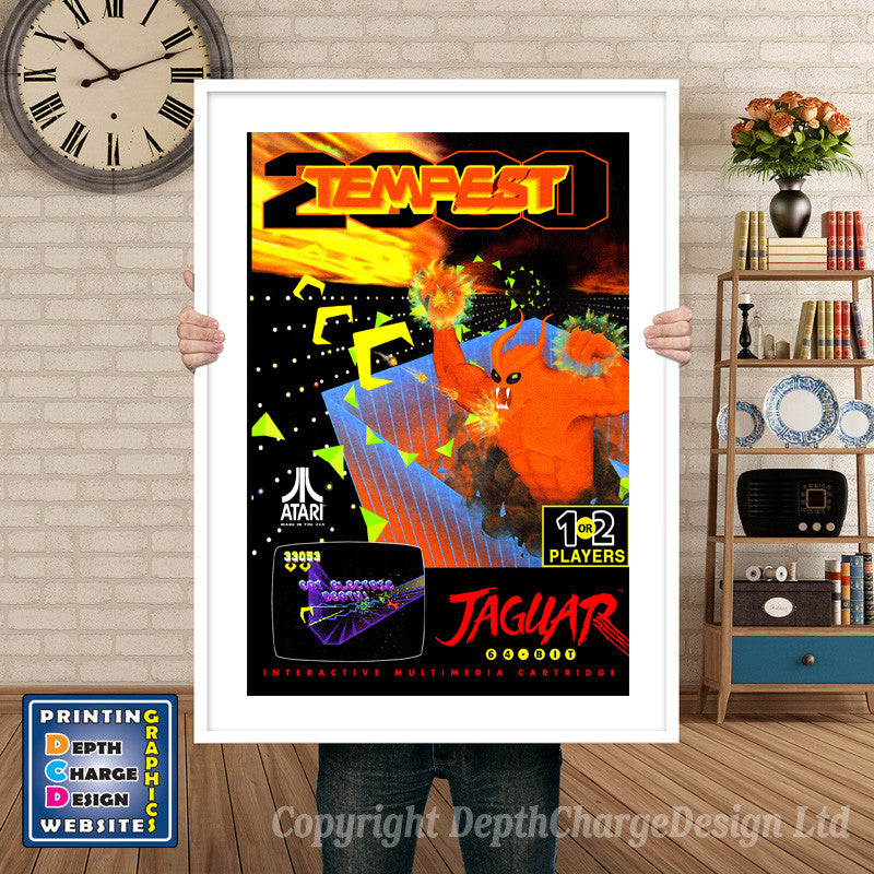TEMPEST 2000 V2 JAGUAR CD GAME INSPIRED THEME Retro Gaming Poster A4 A3 A2 Or A1