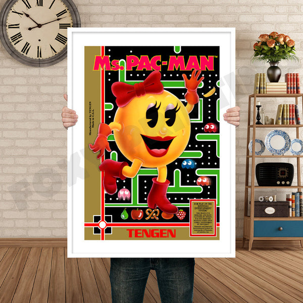 Tengen Ms Pacman Retro Game Inspired Theme Nintendo NES Gaming