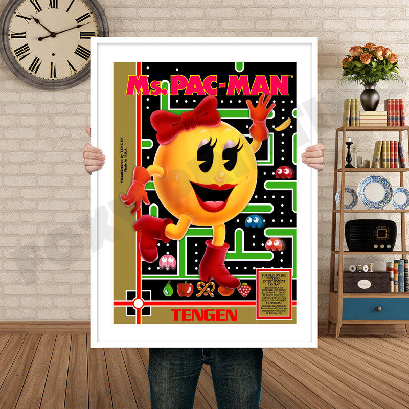 TENGEN Ms Pacman Retro GAME INSPIRED THEME Nintendo NES Gaming A4 A3 A2 Or A1 Poster Art 668