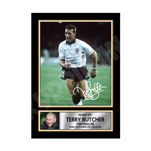 TERRY BUTCHER Football Player Printed Signature Print