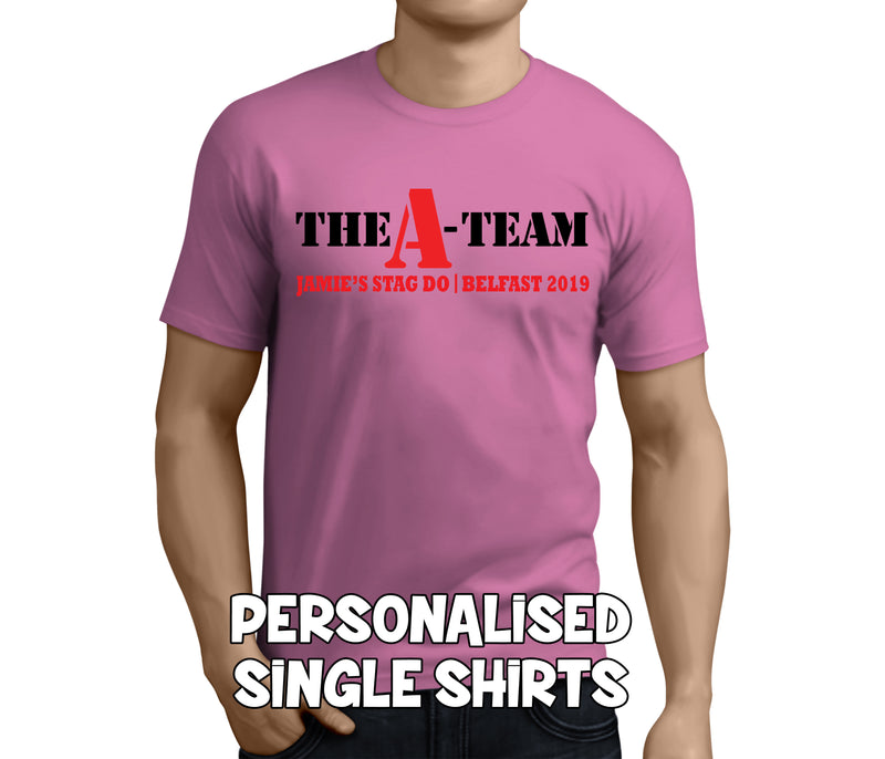 The A Team Stag Colour Custom Stag T-Shirt - Any Name - Party Tee
