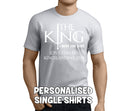 The King Bent The Knee White Custom Stag T-Shirt - Any Name - Party Tee