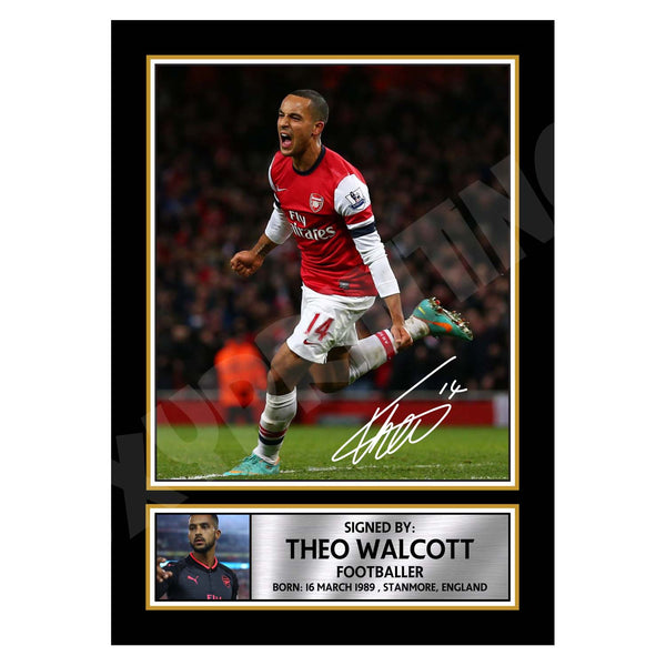 THEO WALCOTT Football Player Printed Signature Print