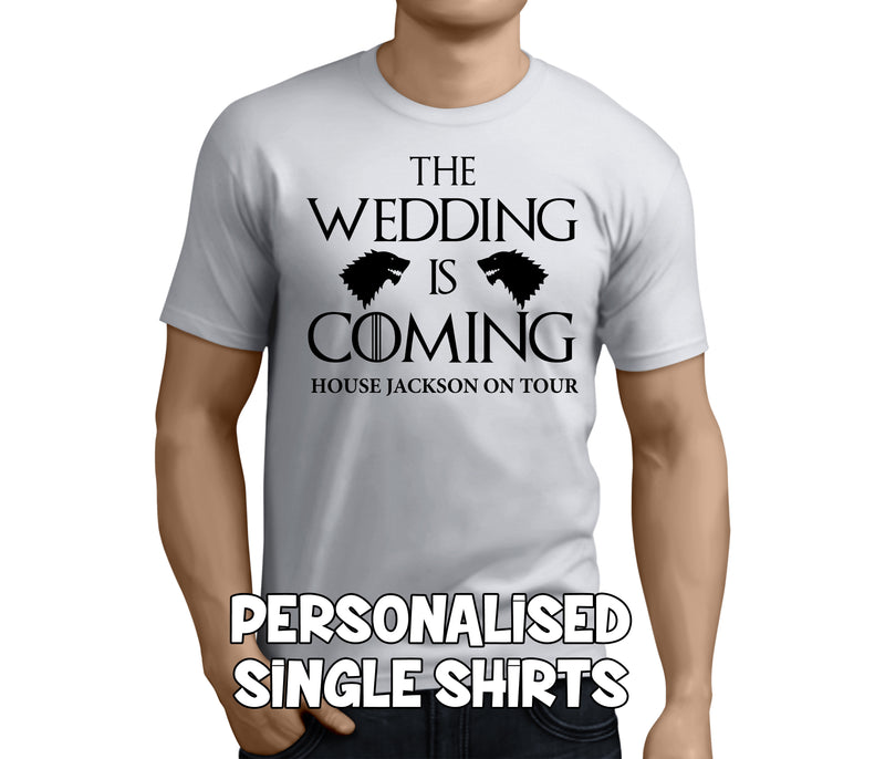 The Wedding Is Coming Black Custom Stag T-Shirt - Any Name - Party Tee
