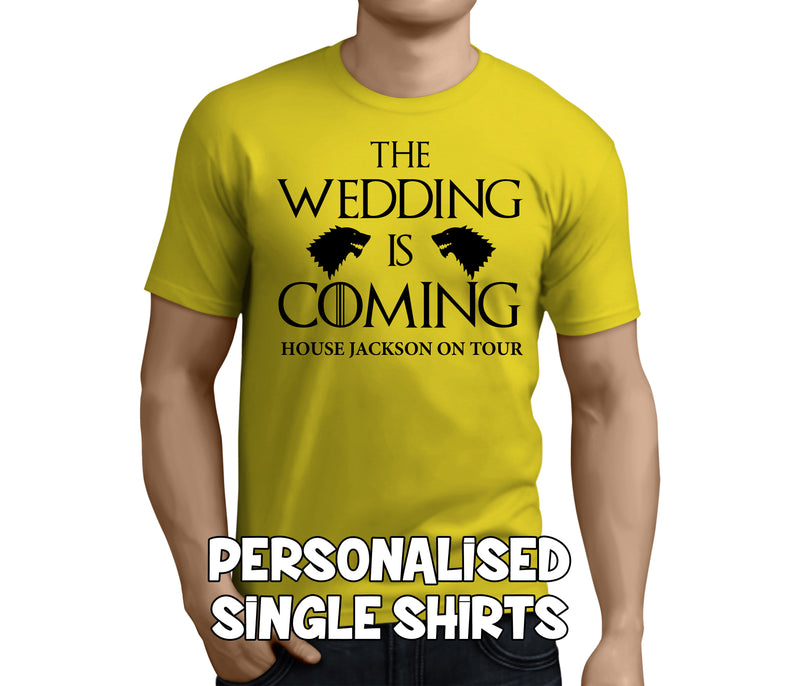 The Wedding Is Coming Black Custom Stag T-Shirt - Any Name - Party Tee