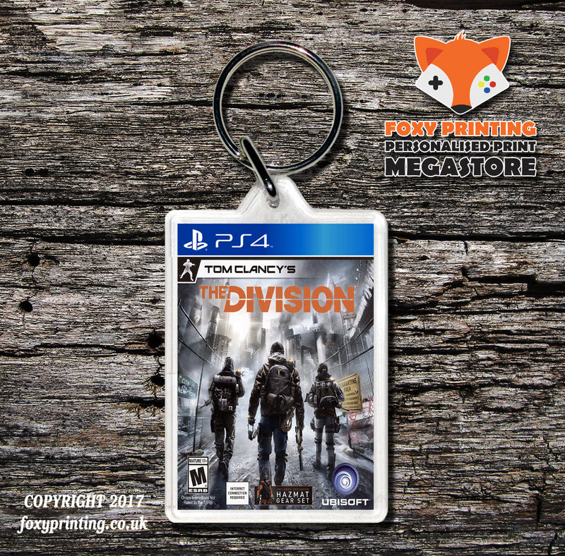 THE DIVISION PS4 Game Inspired Retro Gaming Keyring