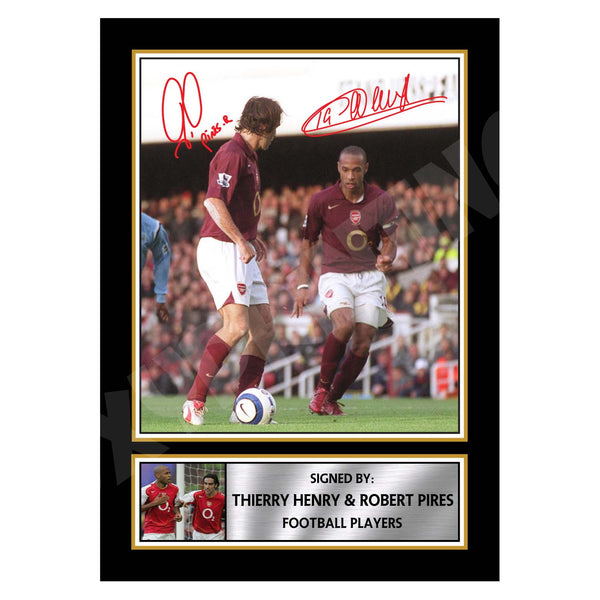 THIERRY HENRY _ ROBERT PIRES Football Player Printed Signature Print
