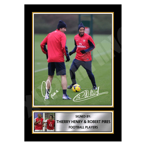 THIERRY HENRY _ ROBERT PIRES 2 Football Player Printed Signature Print