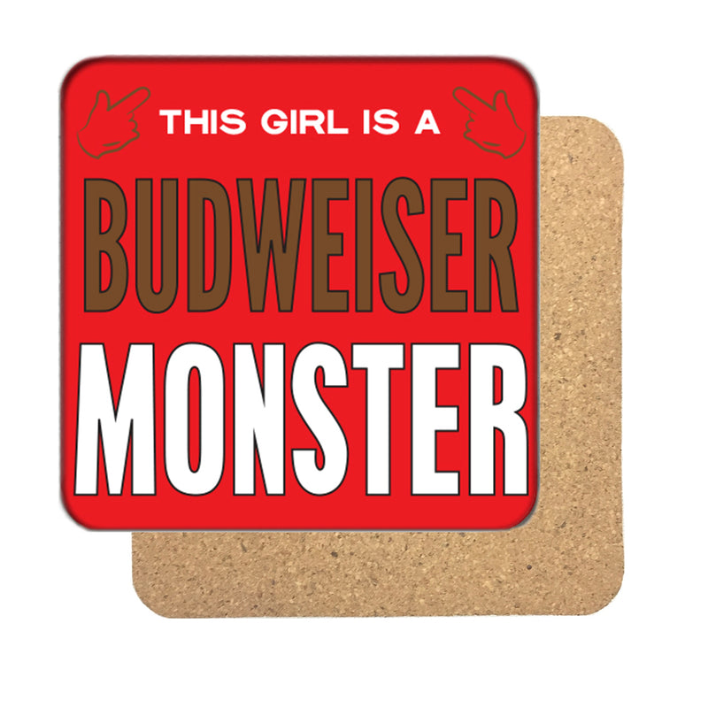 Budweiser Monster (Girl) Drinks Coaster