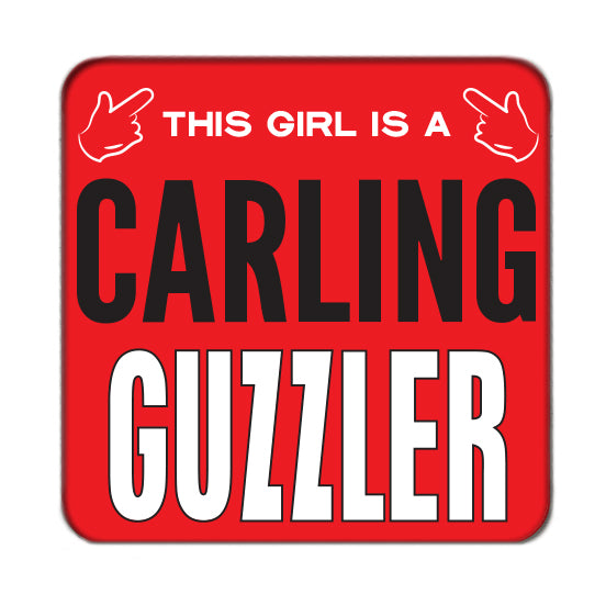 Carling Guzzler (Girl) Drinks Coaster