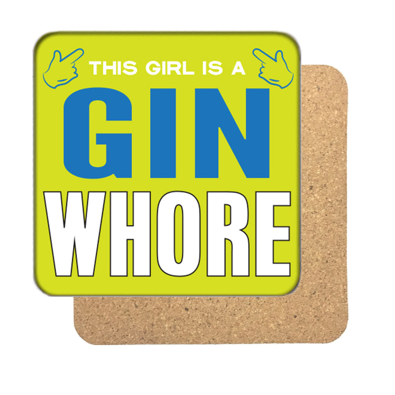 Gin Whore (Girl) Drinks Coaster