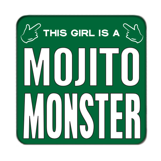 Mojito Monster (Girl) Drinks Coaster