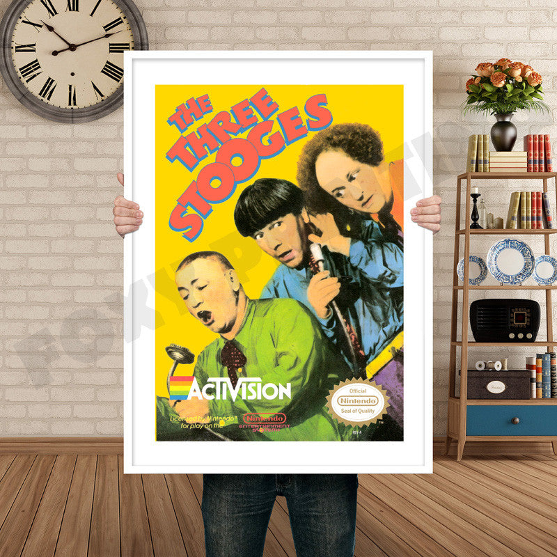 THREE STOOGES Retro GAME INSPIRED THEME Nintendo NES Gaming A4 A3 A2 Or A1 Poster Art 701