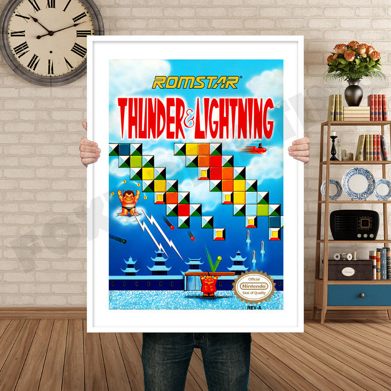 THUNDER AND LIGHTNING Retro GAME INSPIRED THEME Nintendo NES Gaming A4 A3 A2 Or A1 Poster Art 702