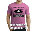 Time To Get Tanked Up Black Custom Stag T-Shirt - Any Name - Party Tee