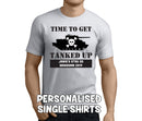 Time To Get Tanked Up Black Custom Stag T-Shirt - Any Name - Party Tee