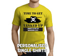 Time To Get Tanked Up Black Custom Stag T-Shirt - Any Name - Party Tee